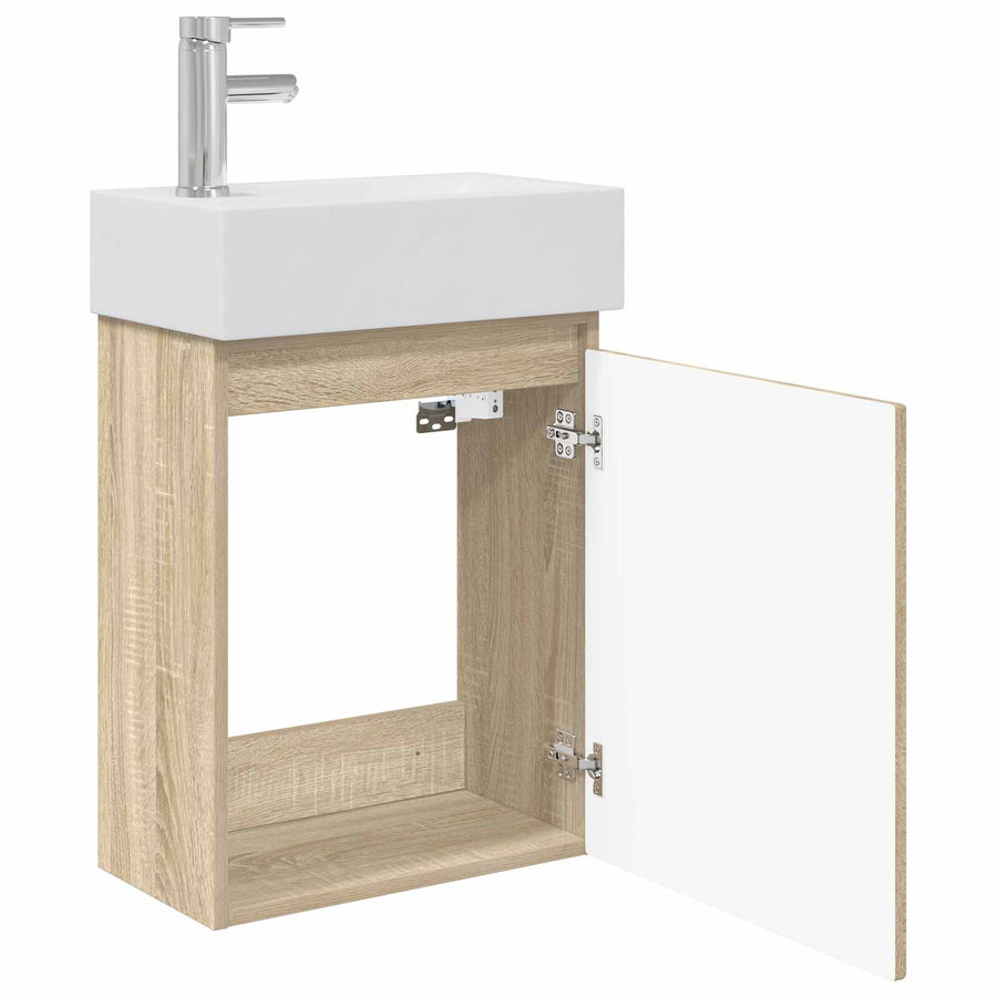 Badkamermeubel met kraan Sonoma Eiken 45,5 x 25,5 x 84 cm