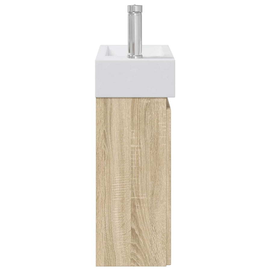 Badkamermeubel met kraan Sonoma Eiken 45,5 x 25,5 x 84 cm
