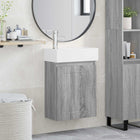 Bathroom Cabinet with Tap Grey Sonoma 45.5 x 25.5 x 84 cm