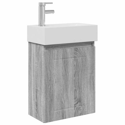 Badkamermeubel met kraan Grijs Sonoma 45,5 x 25,5 x 84 cm