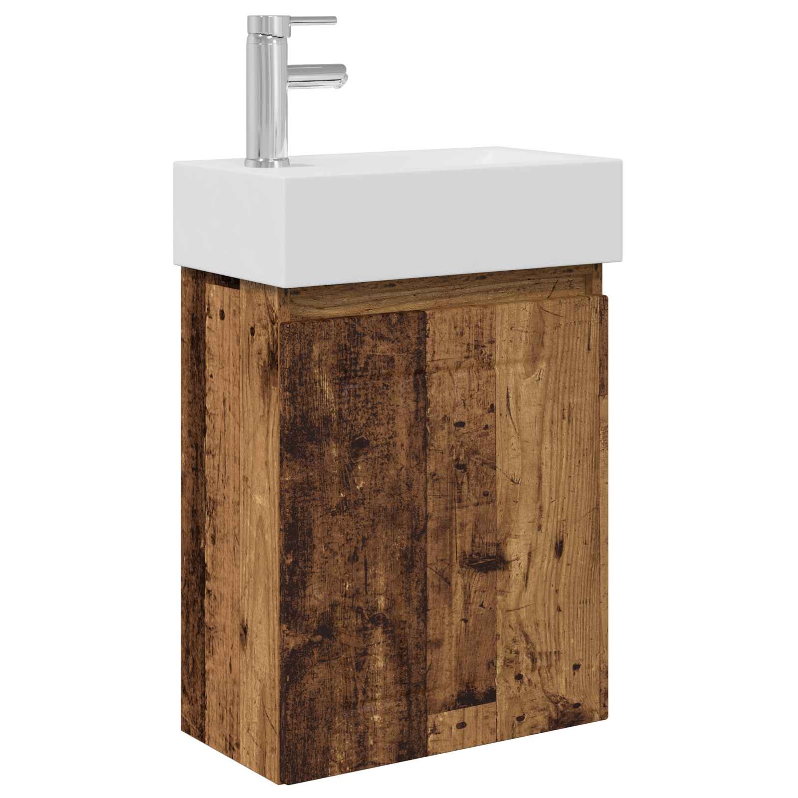 Badkamermeubel met kraan Oud hout 45,5 x 25,5 x 84 cm