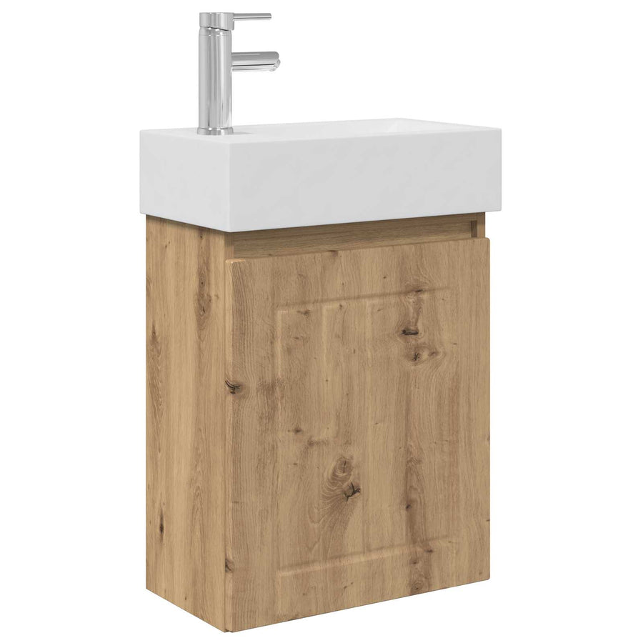 Badkamermeubel met kraan Artisanaal eiken 45,5 x 25,5 x 84 cm