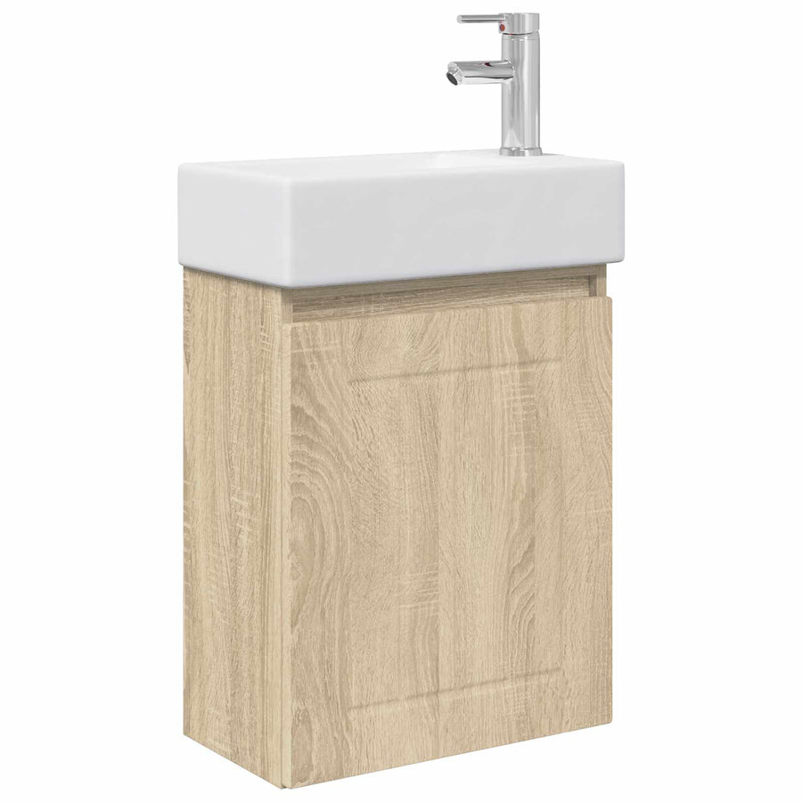 Badkamermeubel met kraan Sonoma Eiken 45,5 x 25,5 x 84 cm