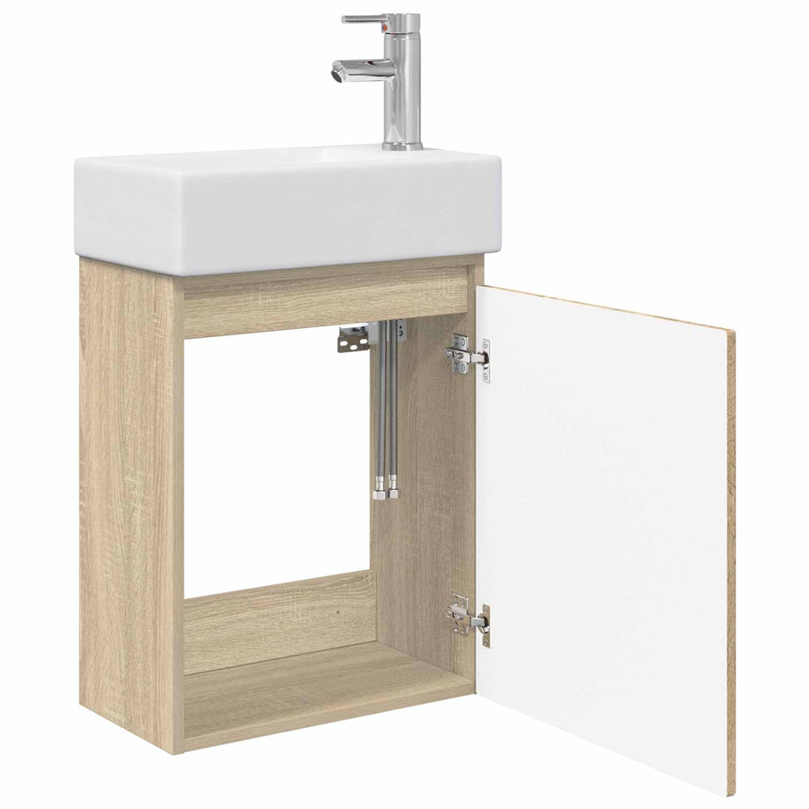 Badkamermeubel met kraan Sonoma Eiken 45,5 x 25,5 x 84 cm