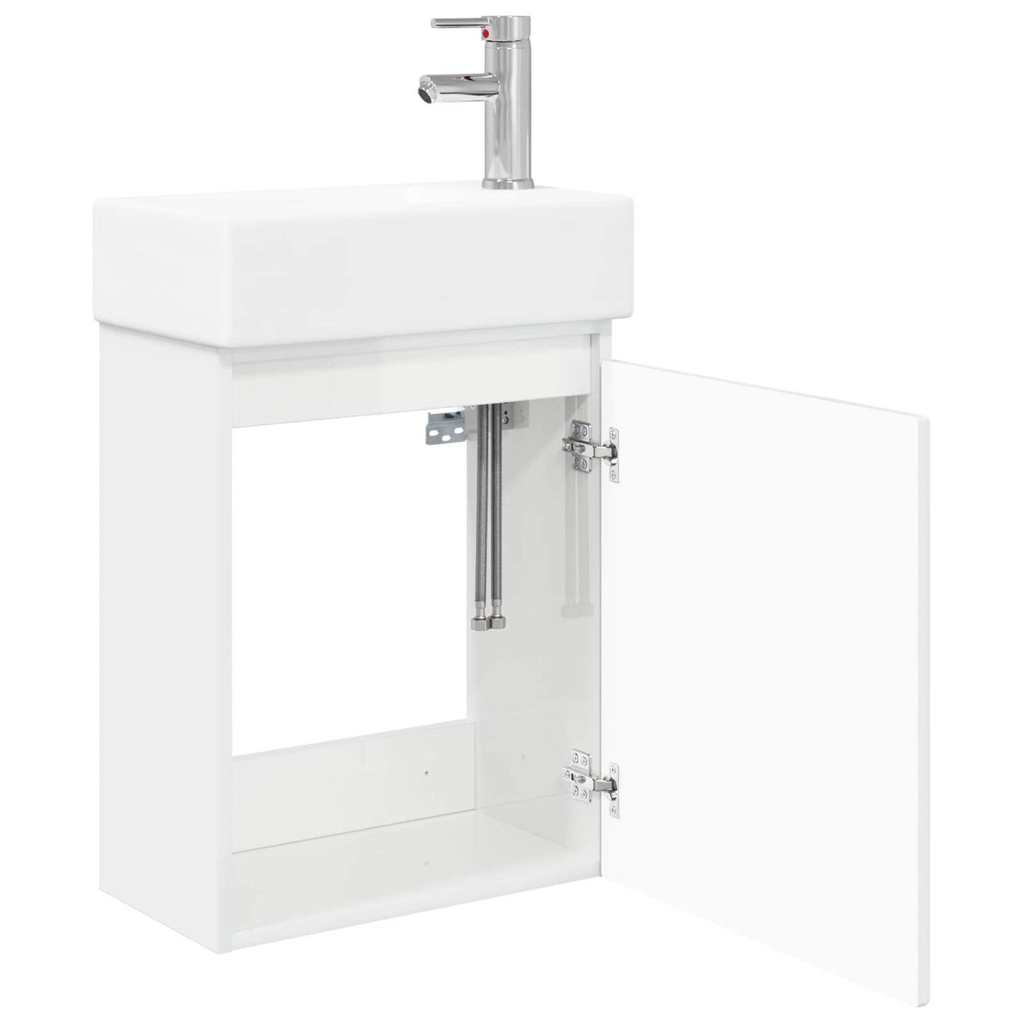 Badkamermeubel met kraan Hoogglans Wit 45,5 x 25,5 x 84 cm