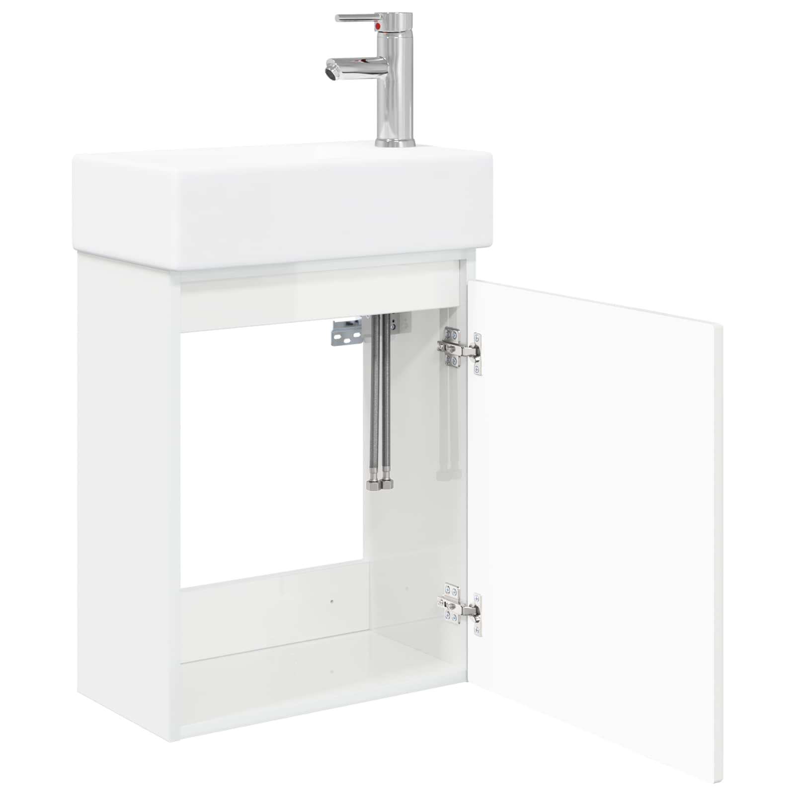 Badkamermeubel met kraan Hoogglans Wit 45,5 x 25,5 x 84 cm