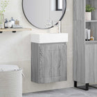 Badkamermeubel met kraan 45,5x25,5x84 cm grijs Sonoma