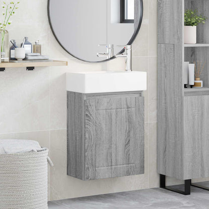 Badkamermeubel met kraan Grijs Sonoma 45,5 x 25,5 x 84 cm