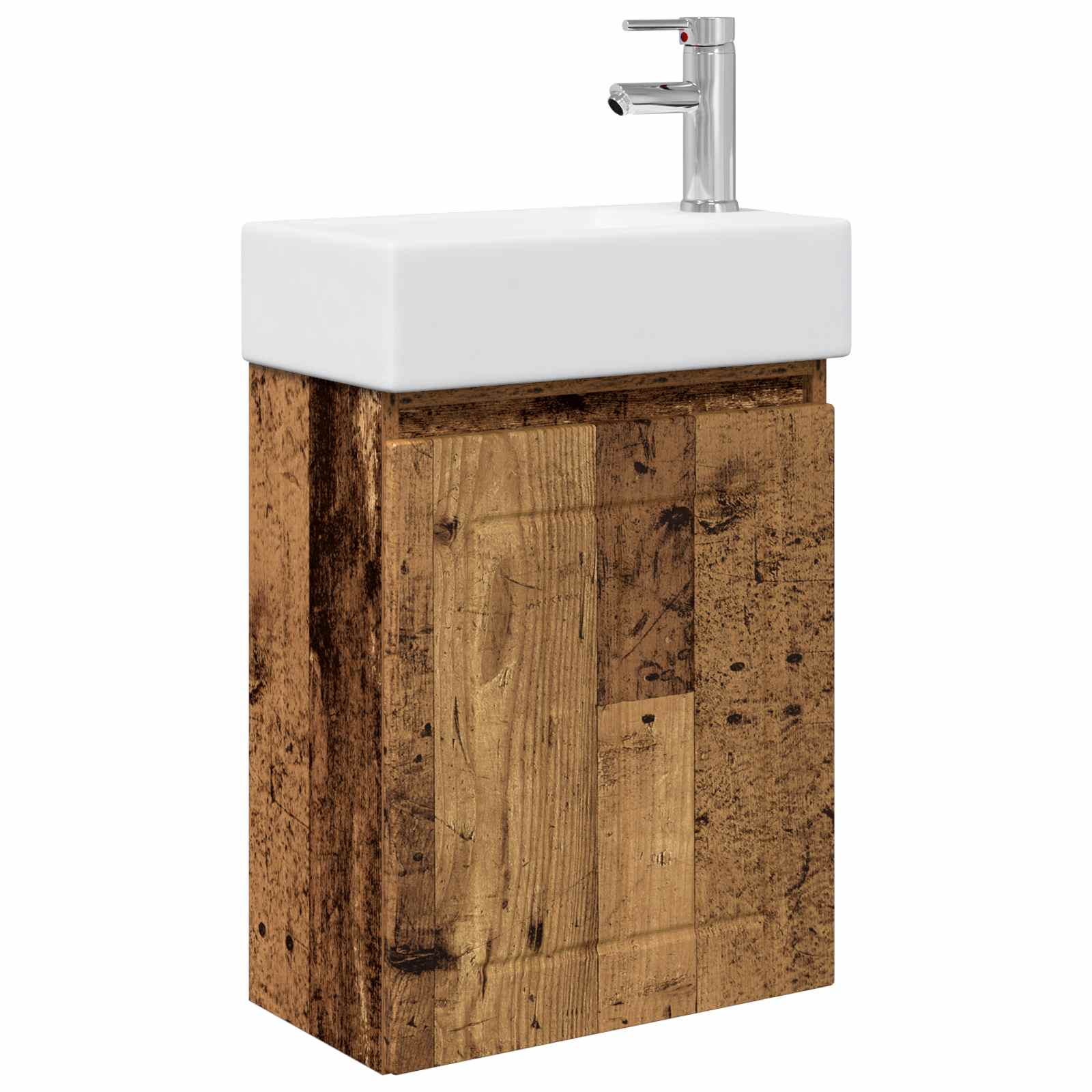 Badkamermeubel met kraan Oud hout 45,5 x 25,5 x 84 cm