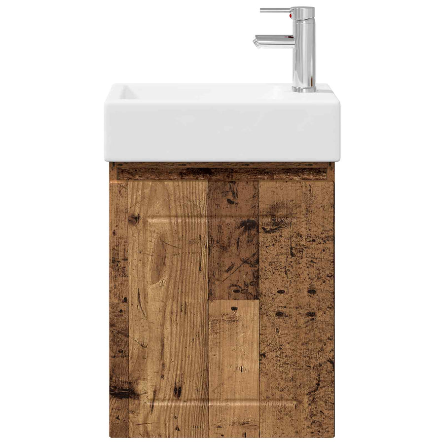 Badkamermeubel met kraan Oud hout 45,5 x 25,5 x 84 cm