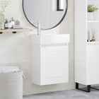 Bathroom Cabinet with Faucet White 45.5 x 22.5 x 84 cm