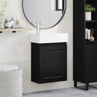 Bathroom furniture with tap Black 45.5 x 22.5 x 84 cm