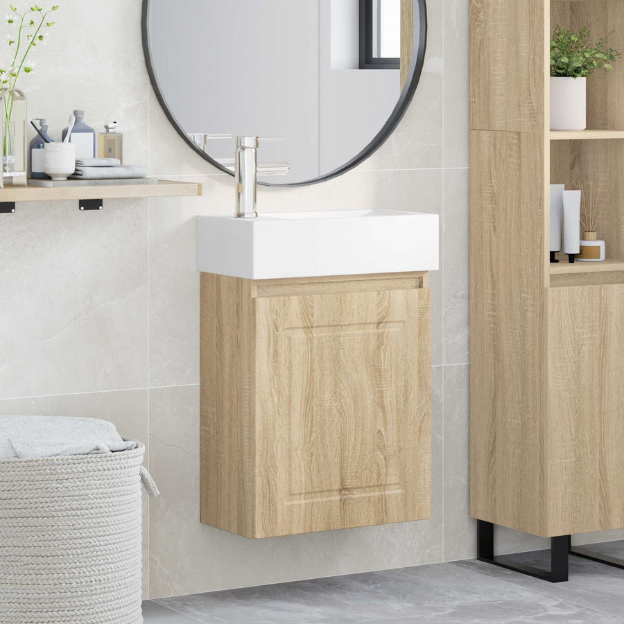 Badkamermeubel met kraan Sonoma Eiken 45,5 x 22,5 x 84 cm