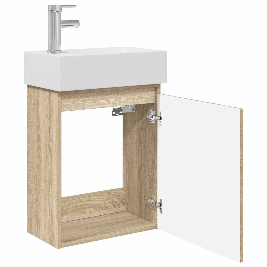 Badkamermeubel met kraan Sonoma Eiken 45,5 x 22,5 x 84 cm