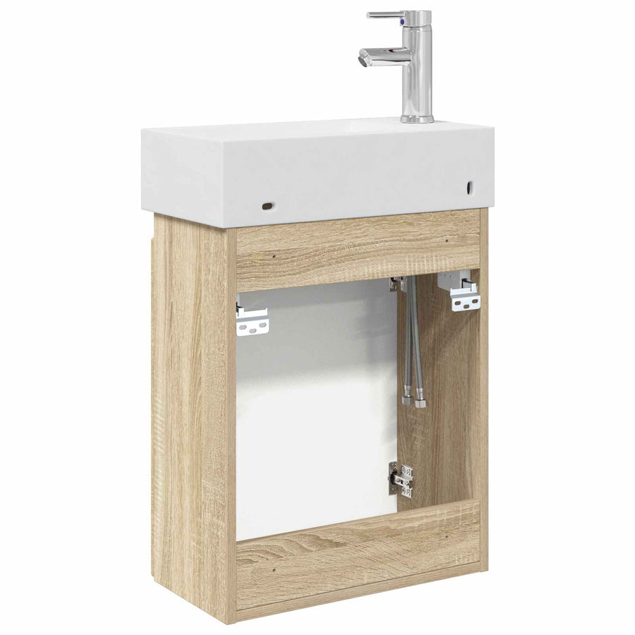 Badkamermeubel met kraan Sonoma Eiken 45,5 x 22,5 x 84 cm