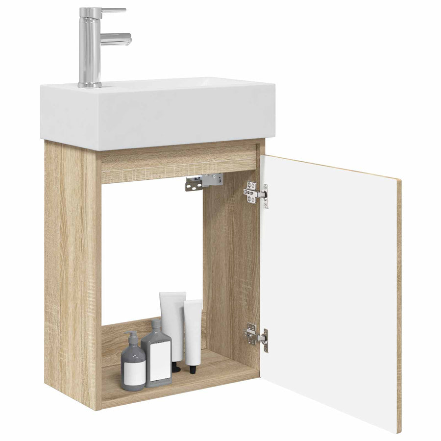 Badkamermeubel met kraan Sonoma Eiken 45,5 x 22,5 x 84 cm