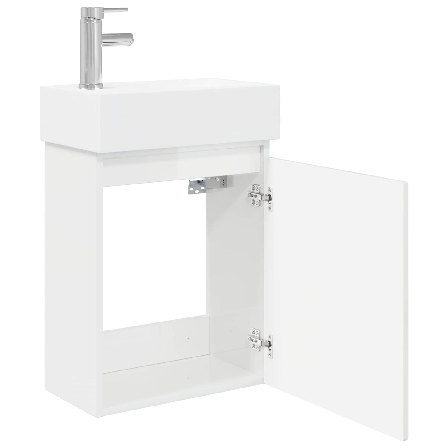 Badkamermeubel met kraan Hoogglans Wit 45,5 x 22,5 x 84 cm