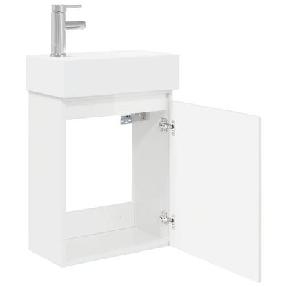 Badkamermeubel met kraan Hoogglans Wit 45,5 x 22,5 x 84 cm