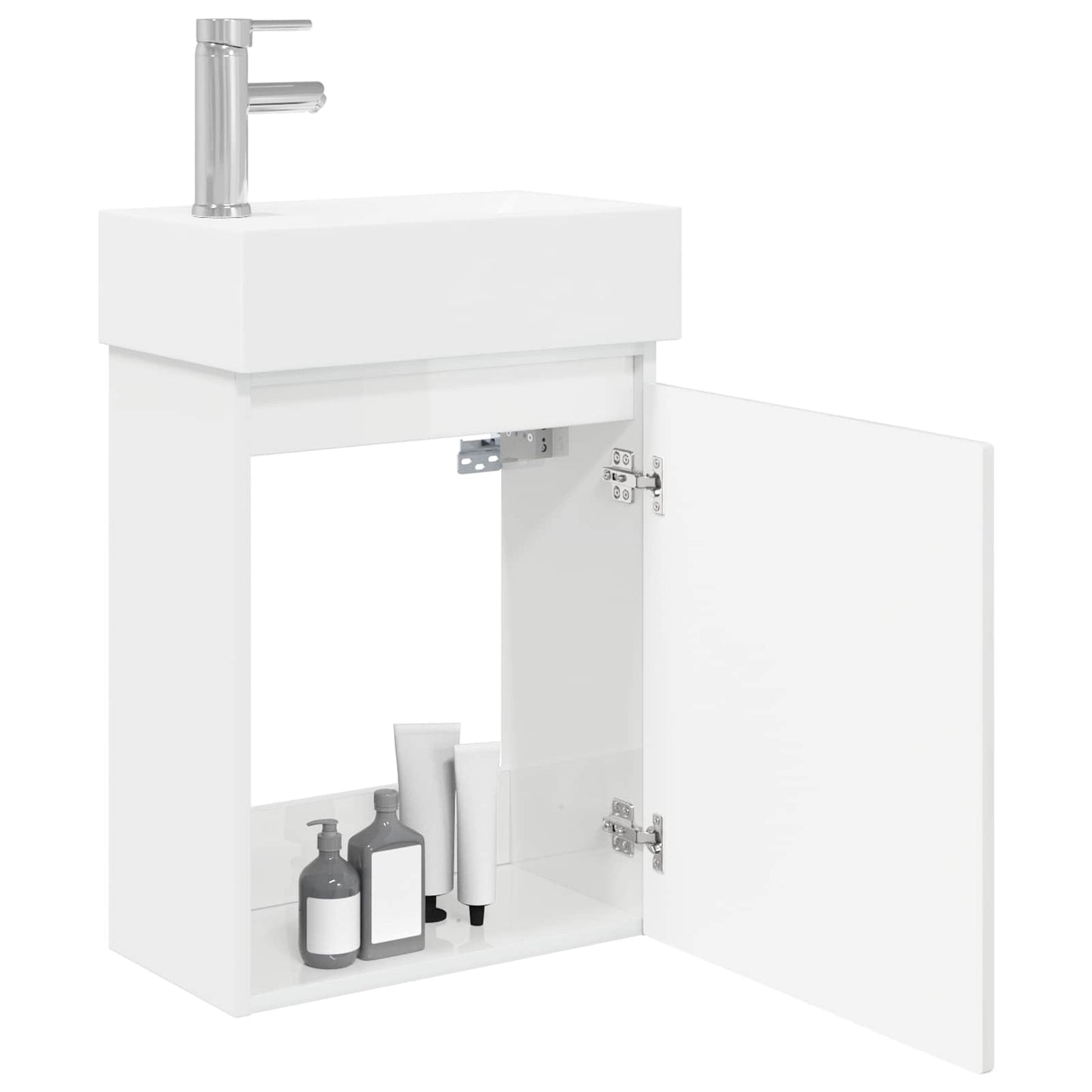 Badkamermeubel met kraan Hoogglans Wit 45,5 x 22,5 x 84 cm
