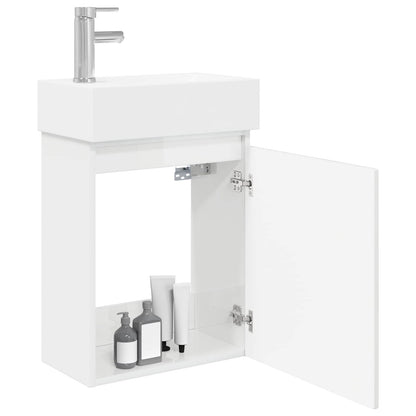 Badkamermeubel met kraan Hoogglans Wit 45,5 x 22,5 x 84 cm