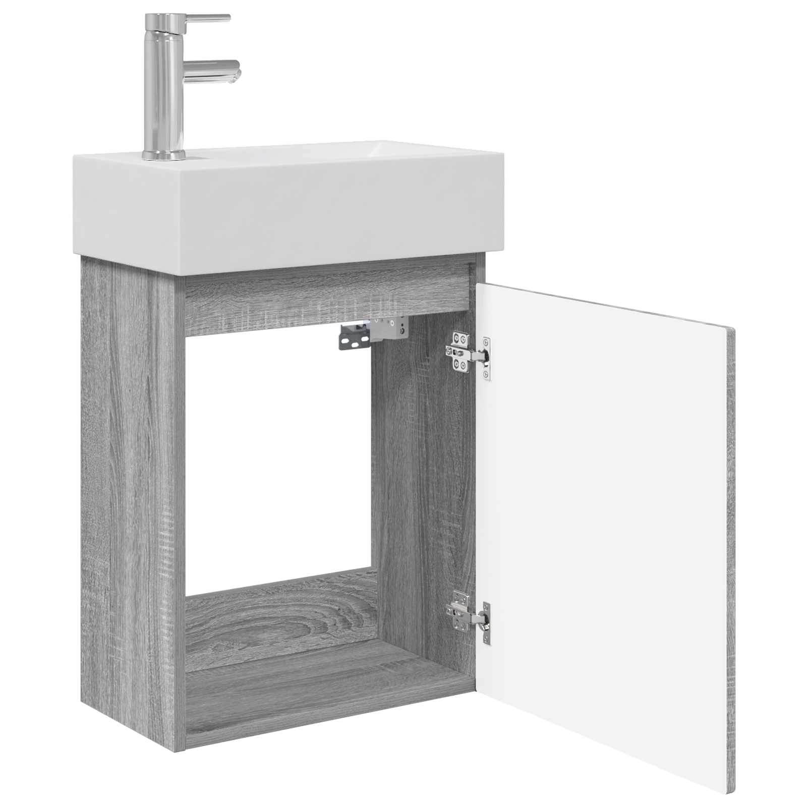 Badkamermeubel met kraan Grijs Sonoma 45,5 x 22,5 x 84 cm