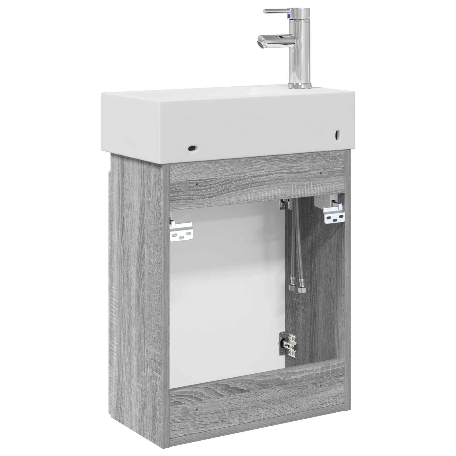 Badkamermeubel met kraan Grijs Sonoma 45,5 x 22,5 x 84 cm