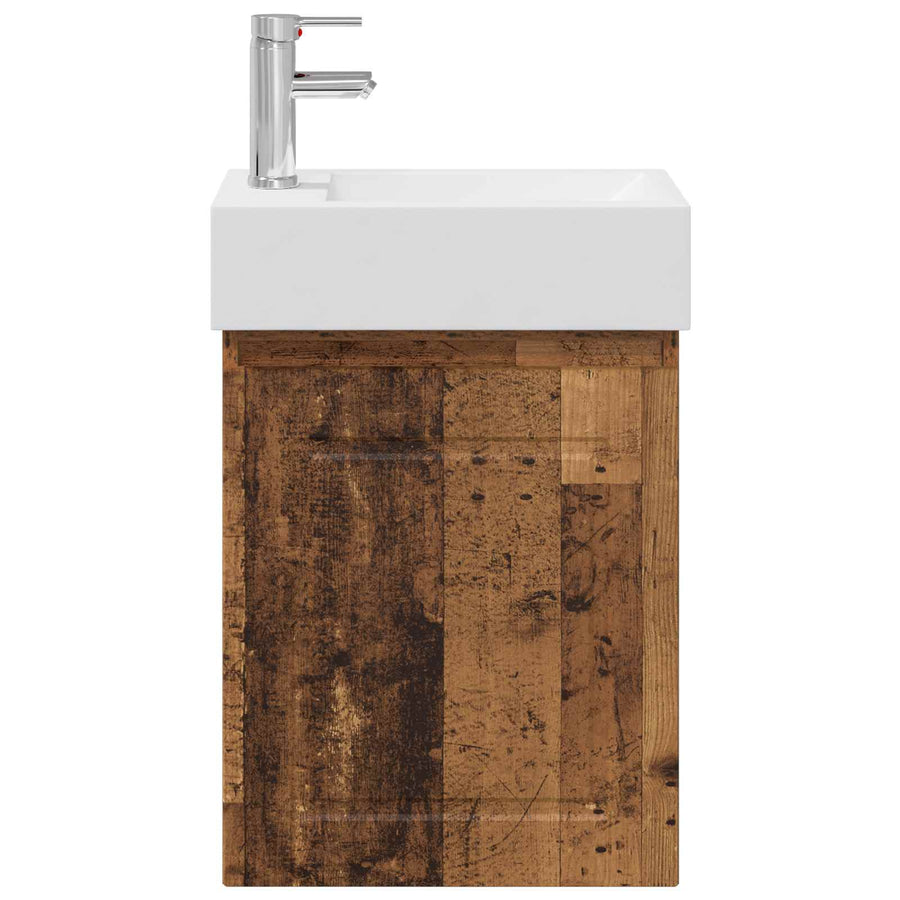 Badkamermeubel met kraan Oud hout 45,5 x 22,5 x 84 cm