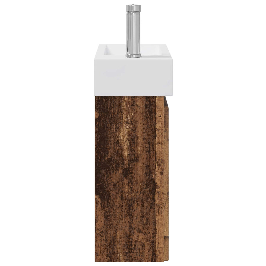 Badkamermeubel met kraan Oud hout 45,5 x 22,5 x 84 cm