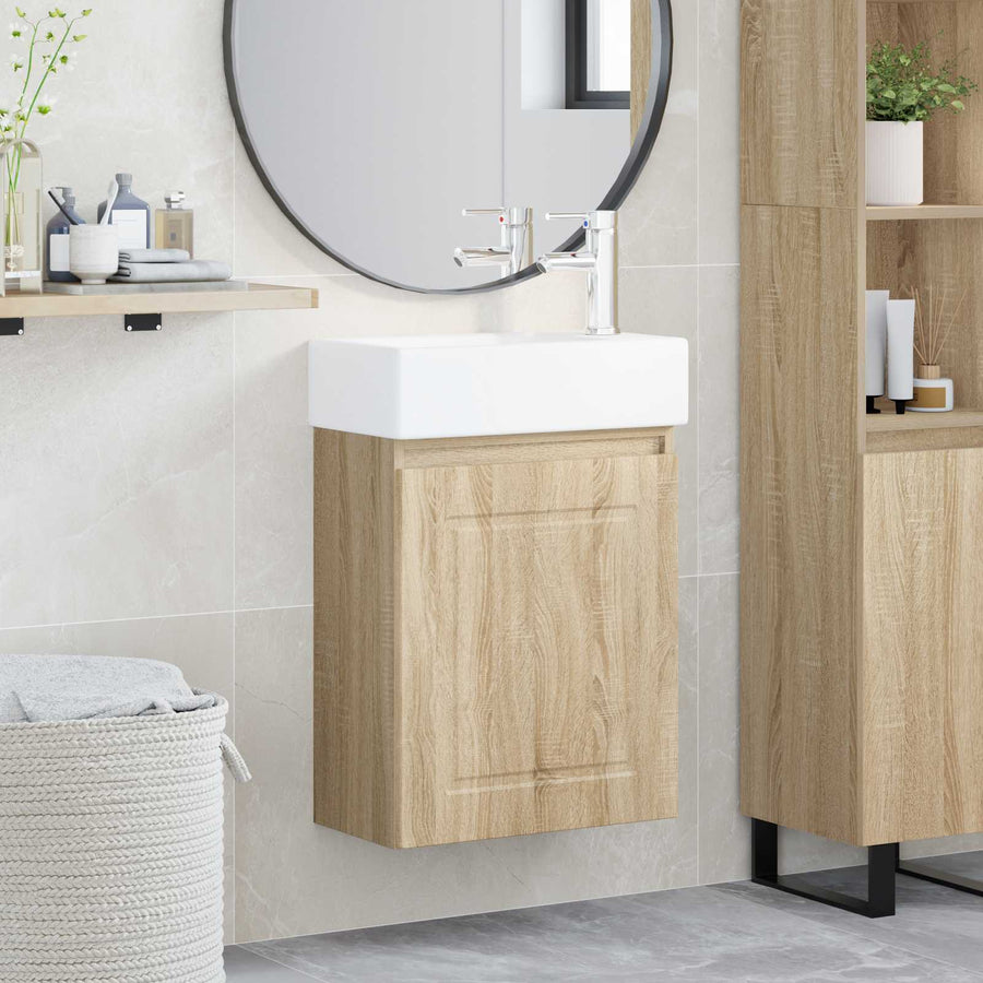 Badkamermeubel met kraan Sonoma Eiken 45,5 x 22,5 x 84 cm