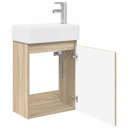 Badkamermeubel met kraan Sonoma Eiken 45,5 x 22,5 x 84 cm