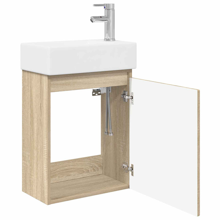Badkamermeubel met kraan Sonoma Eiken 45,5 x 22,5 x 84 cm