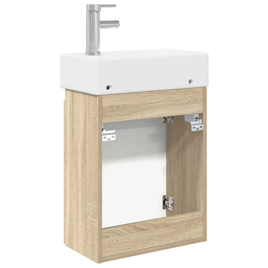 Badkamermeubel met kraan Sonoma Eiken 45,5 x 22,5 x 84 cm