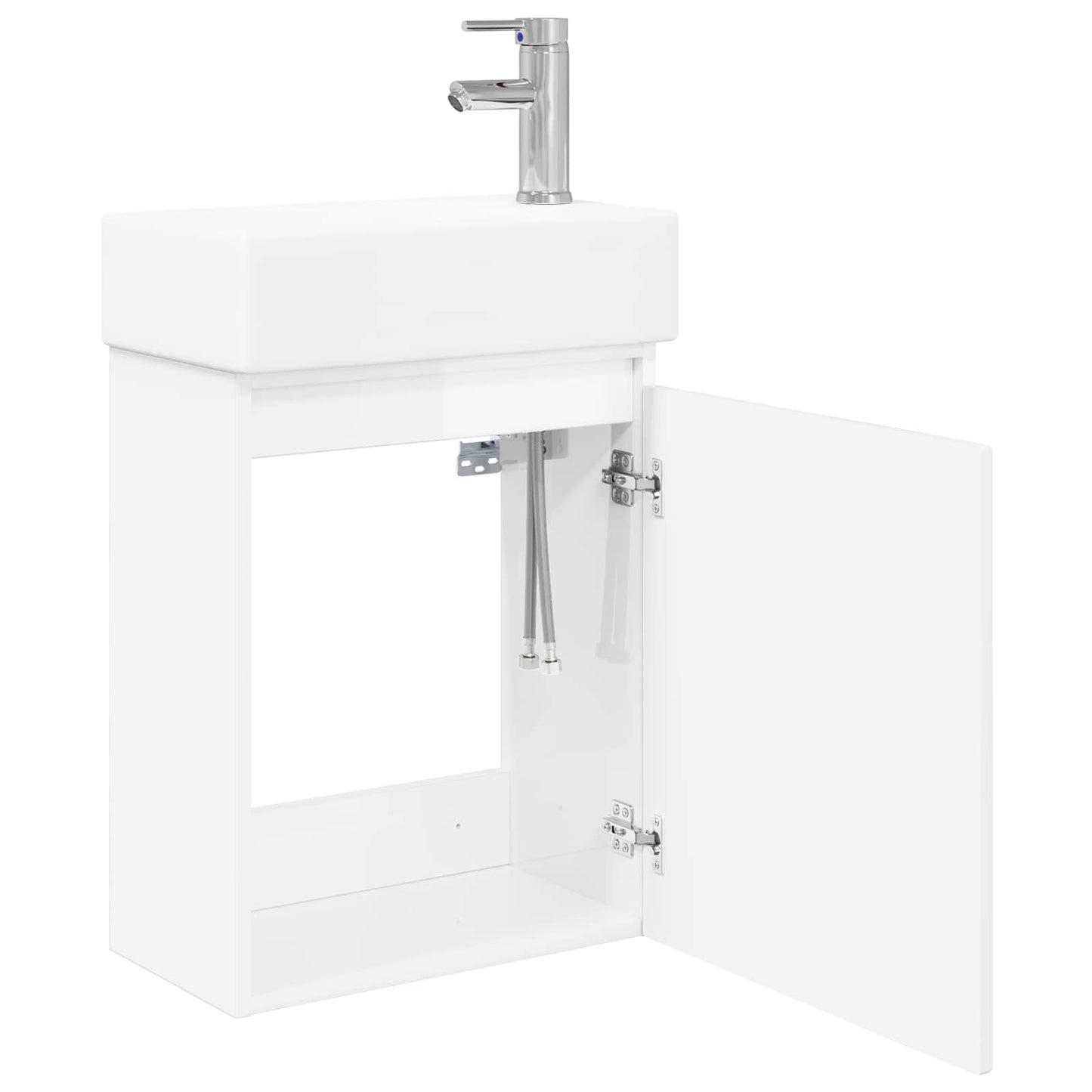 Badkamermeubel met kraan Hoogglans Wit 45,5 x 22,5 x 84 cm