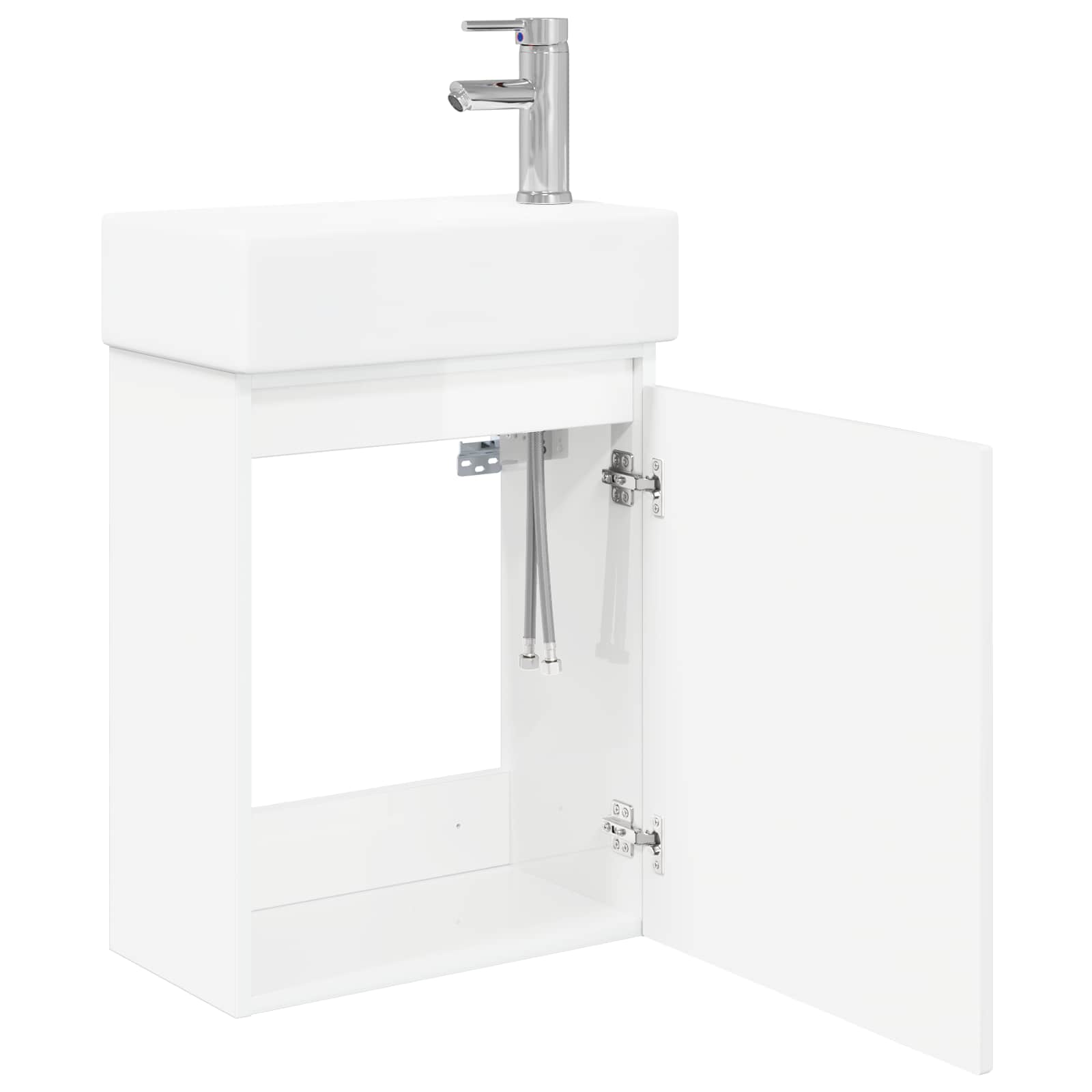 Badkamermeubel met kraan Hoogglans Wit 45,5 x 22,5 x 84 cm