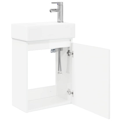 Badkamermeubel met kraan Hoogglans Wit 45,5 x 22,5 x 84 cm
