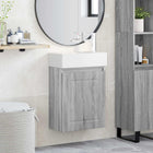 Badkamermeubel met kraan 45,5x22,5x84 cm grijs