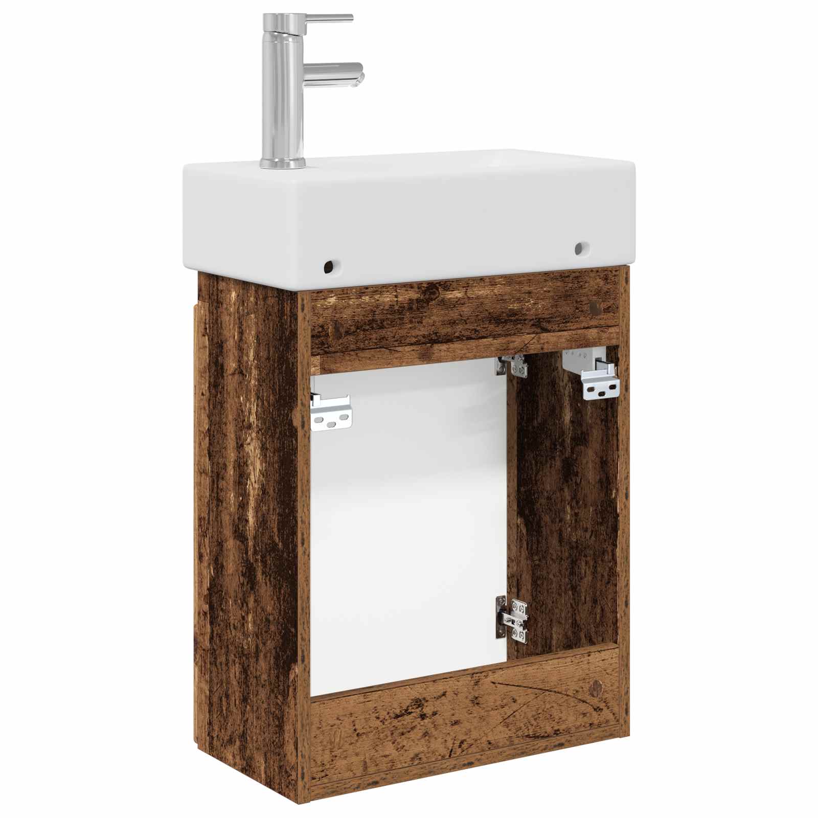 Badkamermeubel met kraan Oud hout 45,5 x 22,5 x 84 cm
