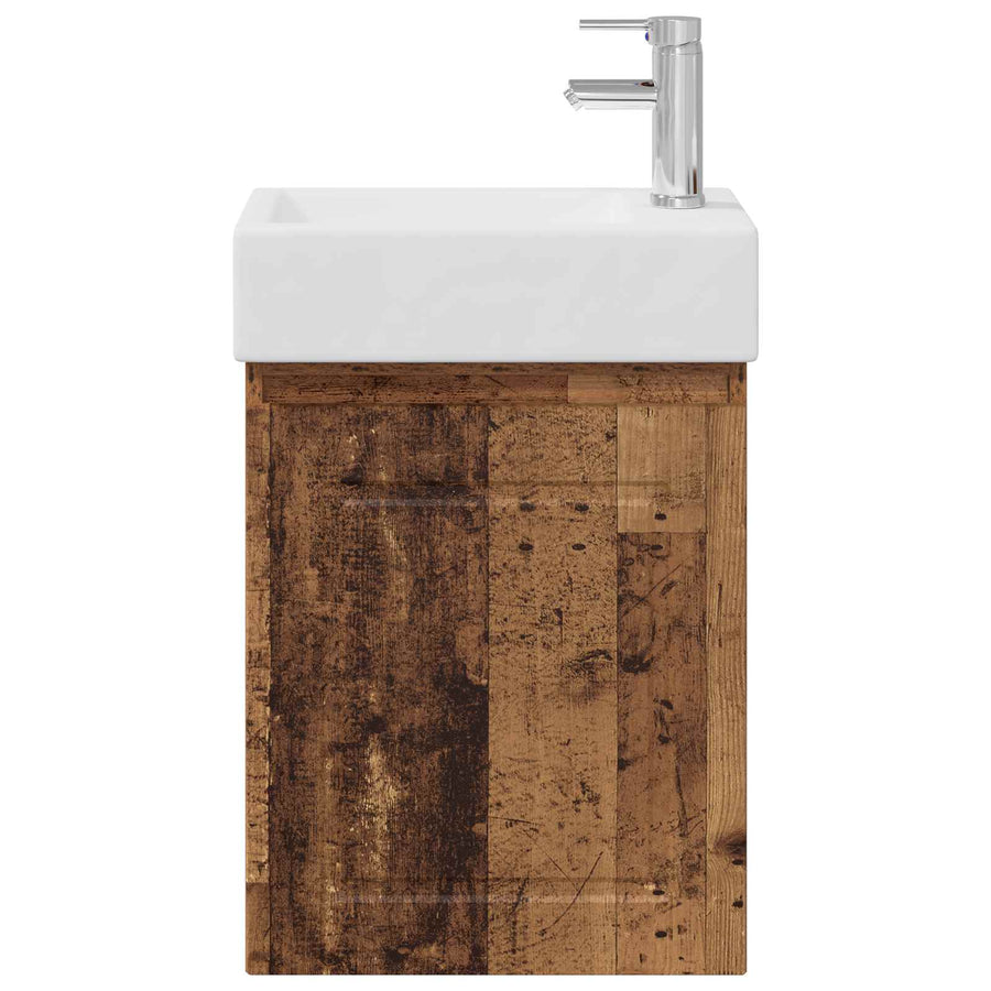 Badkamermeubel met kraan Oud hout 45,5 x 22,5 x 84 cm