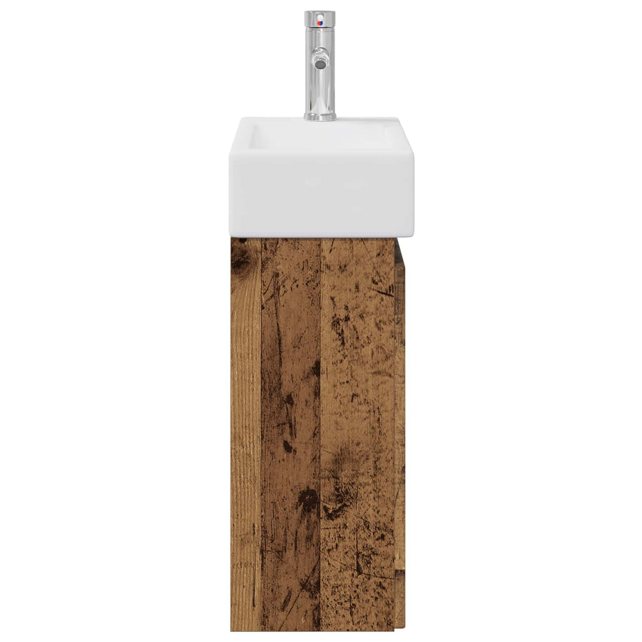 Badkamermeubel met kraan Oud hout 45,5 x 22,5 x 84 cm