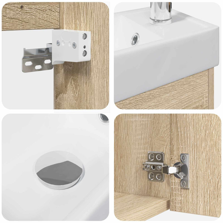 Badkamermeubel met kraan Sonoma Eiken 40,5 x 22,5 x 62 cm