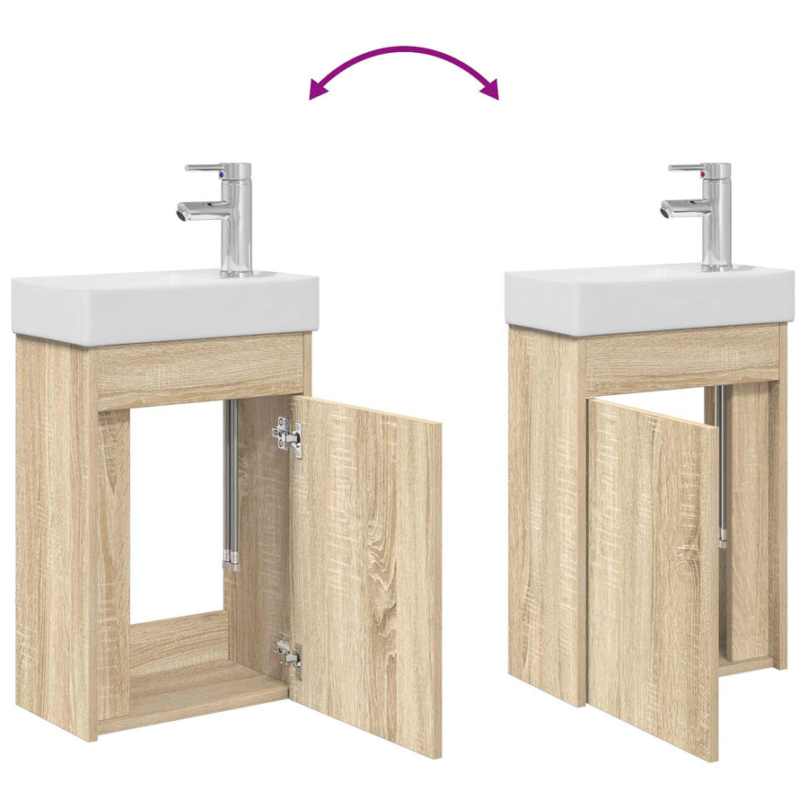 Badkamermeubel met kraan Sonoma Eiken 40,5 x 22,5 x 62 cm