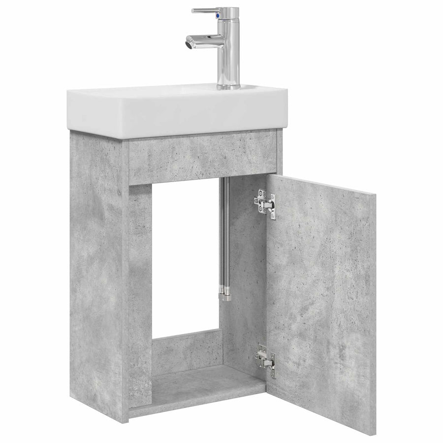 Badkamermeubel met kraan Betongrijs 40,5 x 22,5 x 62 cm