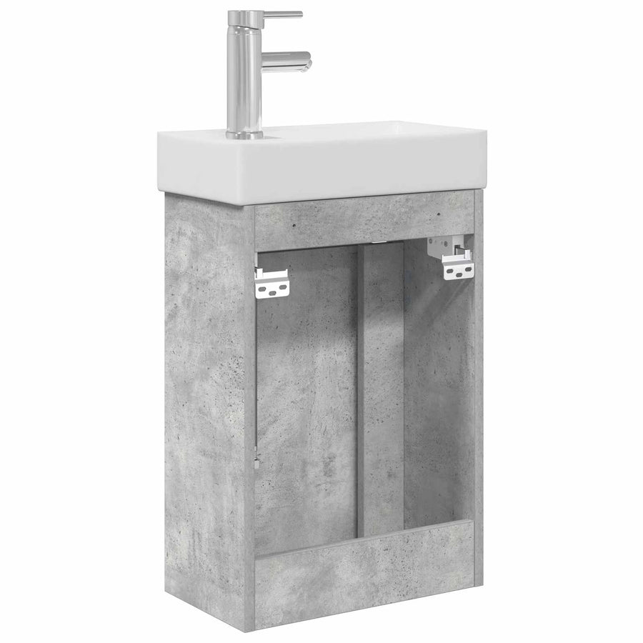 Badkamermeubel met kraan Betongrijs 40,5 x 22,5 x 62 cm