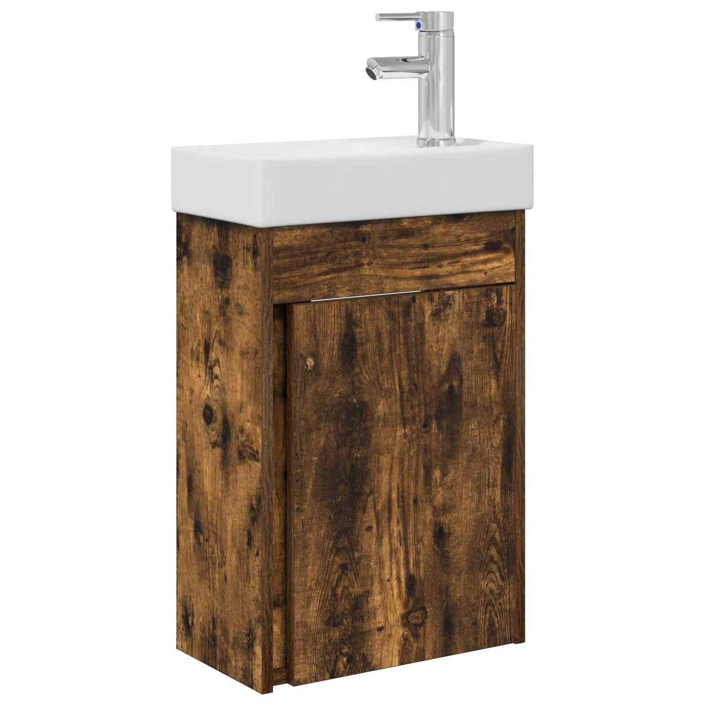 Badkamermeubel met kraan Gerookt eiken 40,5 x 22,5 x 62 cm