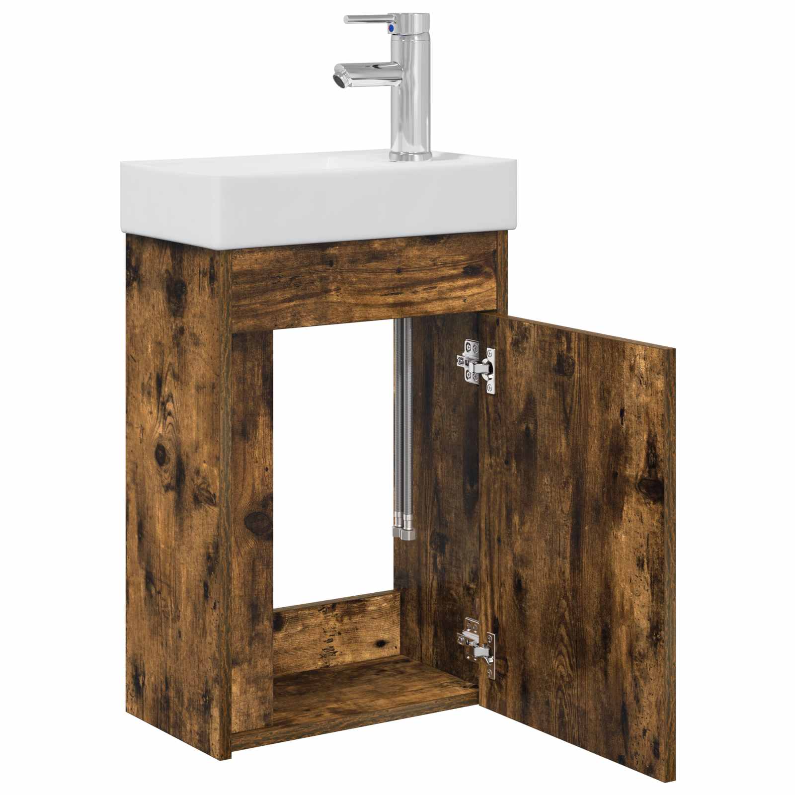 Badkamermeubel met kraan Gerookt eiken 40,5 x 22,5 x 62 cm