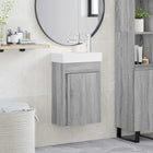 Badkamermeubel met kraan 40,5x22,5x62 cm grijs Sonoma