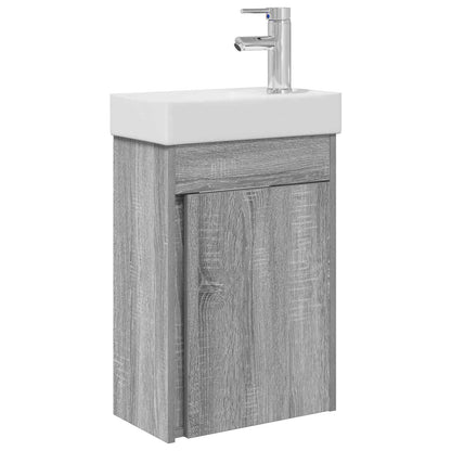 Badkamermeubel met kraan Grijs Sonoma 40,5 x 22,5 x 62 cm