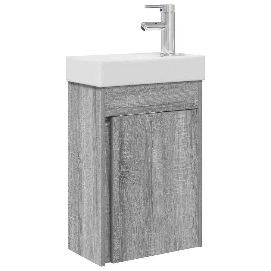 Badkamermeubel met kraan Grijs Sonoma 40,5 x 22,5 x 62 cm