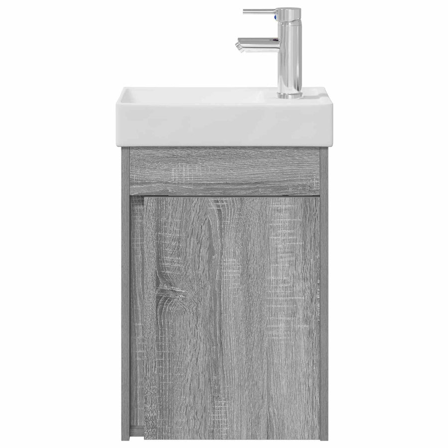 Badkamermeubel met kraan Grijs Sonoma 40,5 x 22,5 x 62 cm