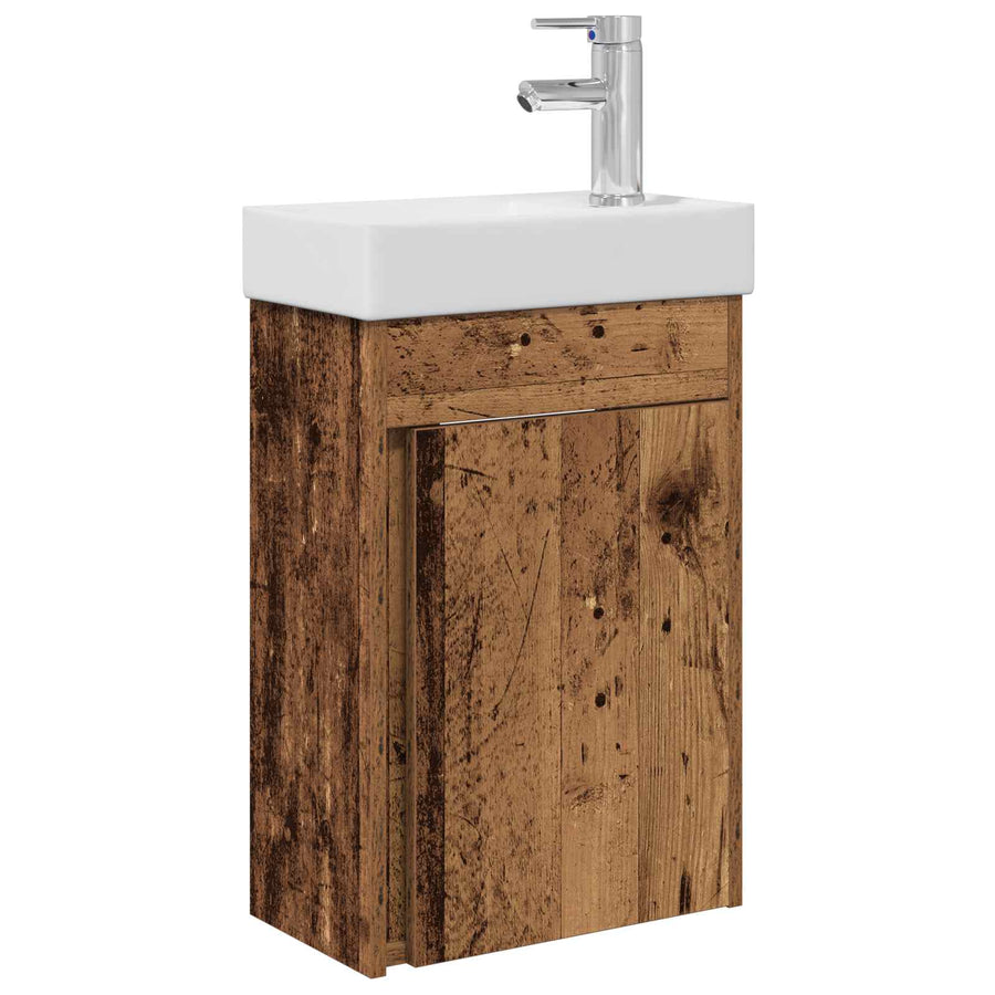 Badkamermeubel met kraan Oud hout 40,5 x 22,5 x 62 cm